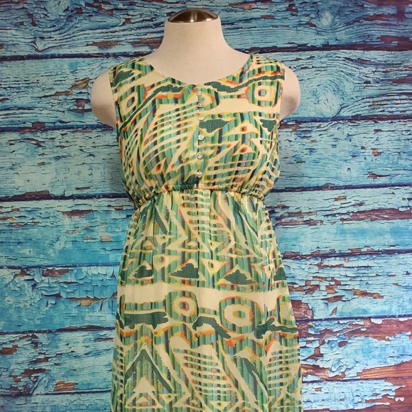 Cassee's Abstract Print Sleeveless Dress - Picture 1 of 9